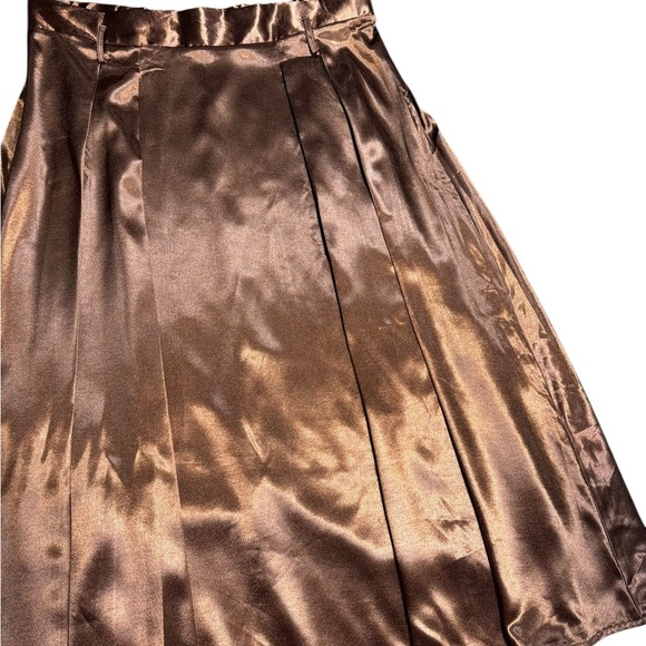 SHEIN PLUS Elegante Brown Satin Skirt‎ size 2XL and 1XL - Picture 5 of 11